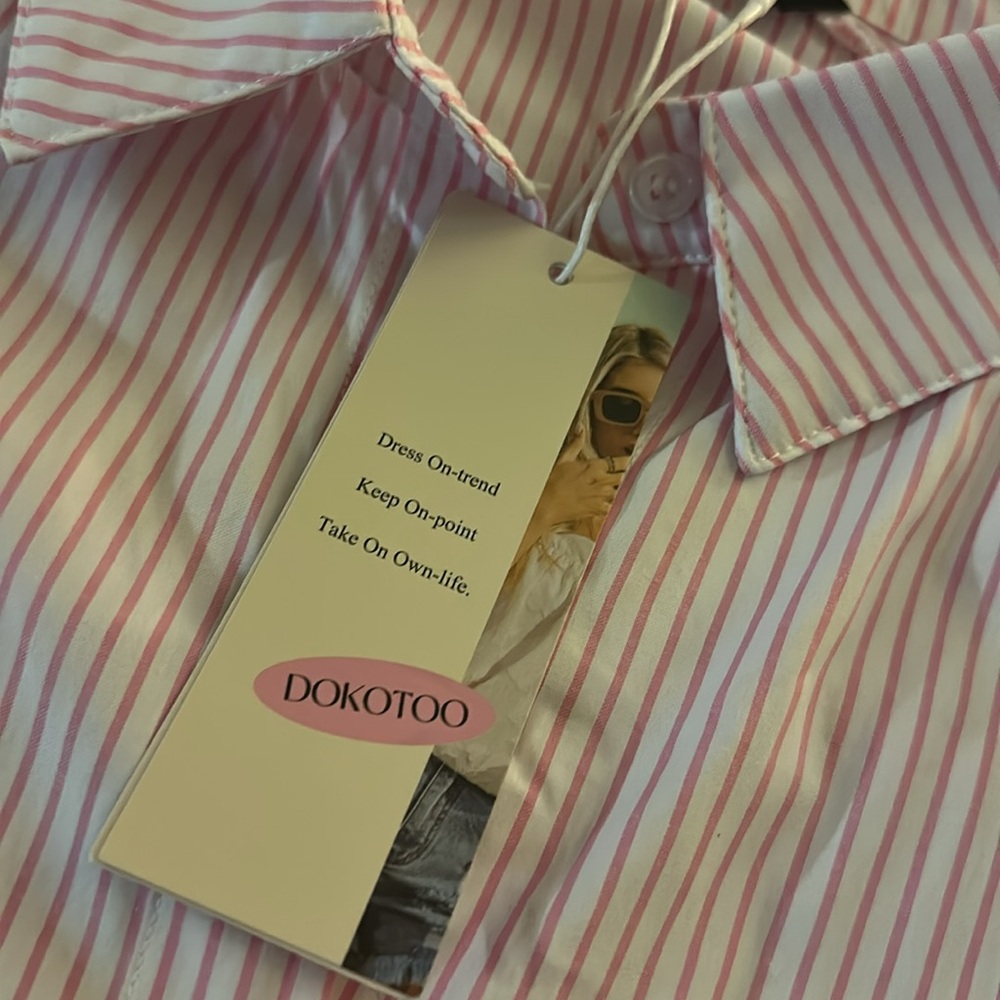 Pink Striped Button-Up Shirt - Picture 7 of 8